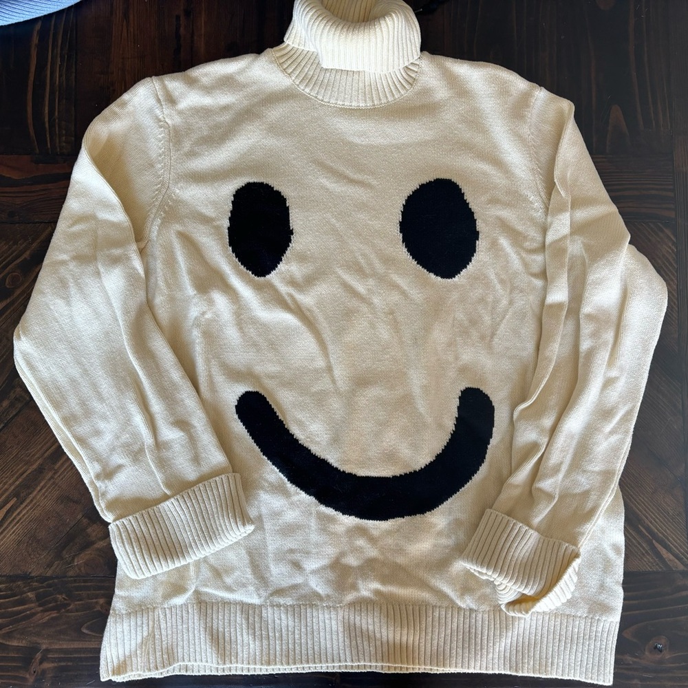Lazy Oaf Happy Sad Turtleneck Cream Medium